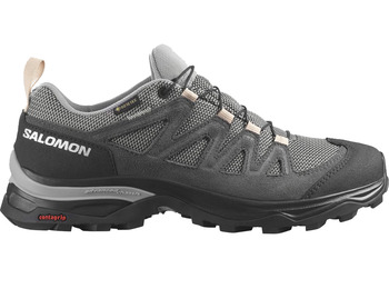 Salomon X Ward Couro GTX W Cinza/Rosa Sapato