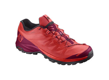 Salomon Outpath GTX W sapato vermelho / roxo