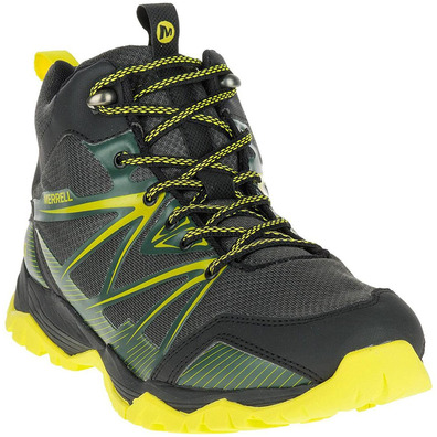 Bota Merrell Capra Rise Mid WTPF Verde / Amarelo / Preto