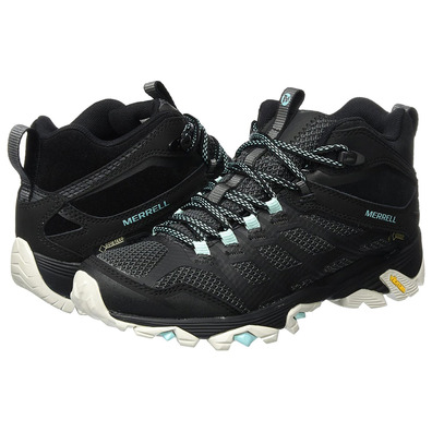 Bota Merrell Moab FST Mid GTX W preta / turquesa