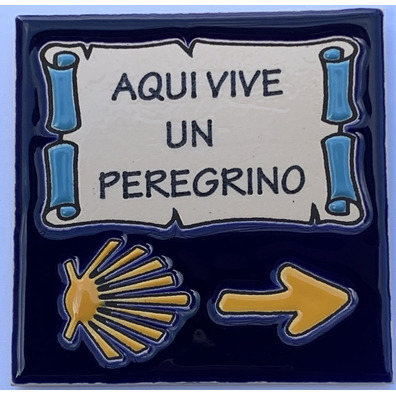 Telha de cerâmica aqui vive uma estrela peregrina e uma flecha 11x11