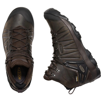 Bota Keen Venture Mid Couro WP Marrom / Preta