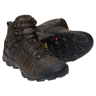 Bota Keen Venture Mid Couro WP Marrom / Preta