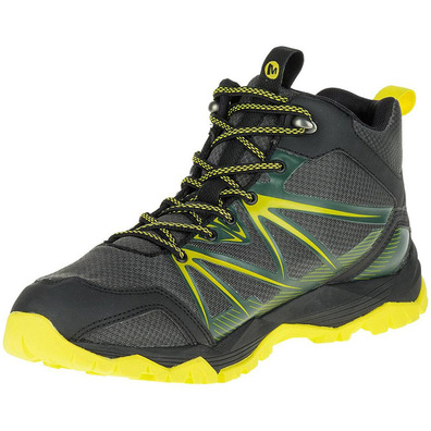 Bota Merrell Capra Rise Mid WTPF Verde / Amarelo / Preto