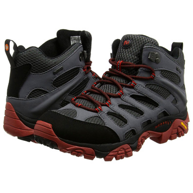 Botas Merrell Moab Mid GTX cinza / preto / vermelho