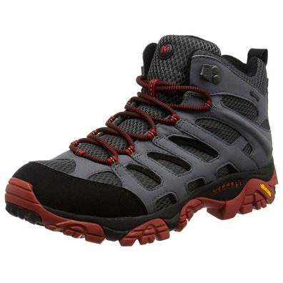 Botas Merrell Moab Mid GTX cinza / preto / vermelho