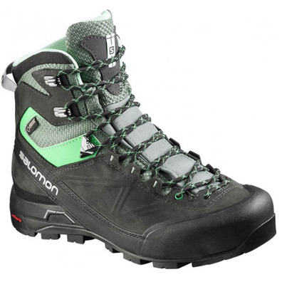 Bota Salomon X Alp MTN GTX W Cinza / Preto / Verde Azulado