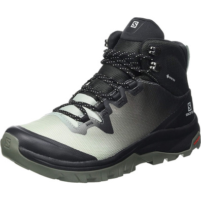 Bota Salomon Vaya Mid GTX W cinza esverdeado / preto