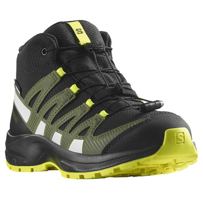 Bota Salomon XA PRO V8 MID CSWP J Preto/Verde