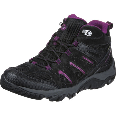 Botas Merrell Outmost Mid Vent GTX W Negro / Fucsia