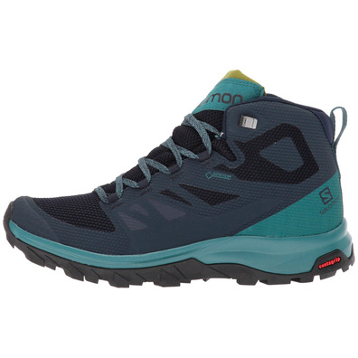 Botas Salomon Outline Mid GTX W Navy / Turquoise