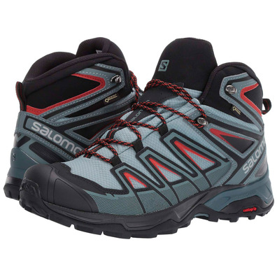 Botas Salomon X Ultra 3 Mid GTX cinza / preto / vermelho