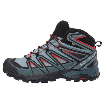 Botas Salomon X Ultra 3 Mid GTX cinza / preto / vermelho