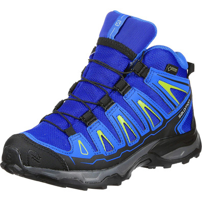 Botas Salomon X Ultra Mid GTX J Azul / Lima / Preto