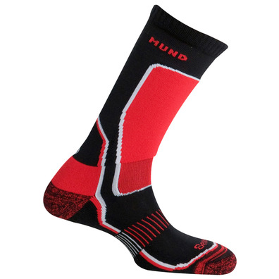 Mund Nordic Skating / Hockey Indoor Sock Preto / Vermelho