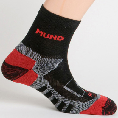 Mund Trail Running Sock Preto-Vermelho