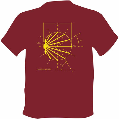 Sketch T-shirt Logo Camino de Santiago Garnet