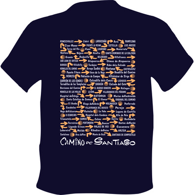 T-shirt das Aldeias do Caminho de Santiago Azul marino