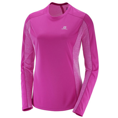 Salomon Agile LS Tee W Camiseta rosa