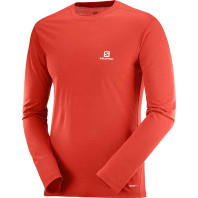 Salomon X Wool Ls Tee Red