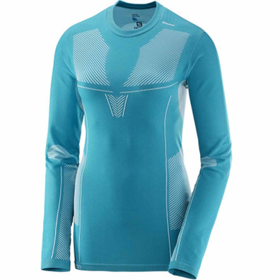 Salomon Primo Warm LS CN Tee W Camiseta Aquamarine