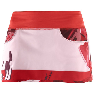 Falda Salomon Elevate Flow Skirt Rojo