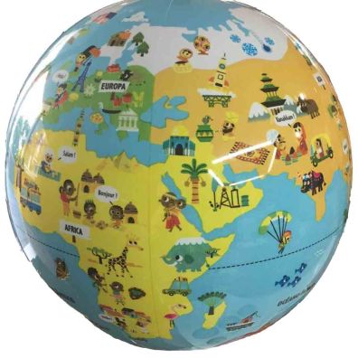 Globo inflável infantil do mundo pequenos viajantes em espanhol (30 cm)