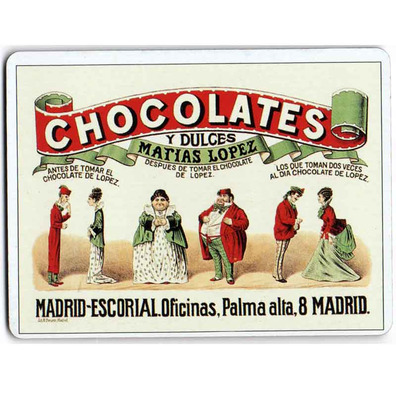 Ímã metálico Chocolates Matías López 6x8 cm.