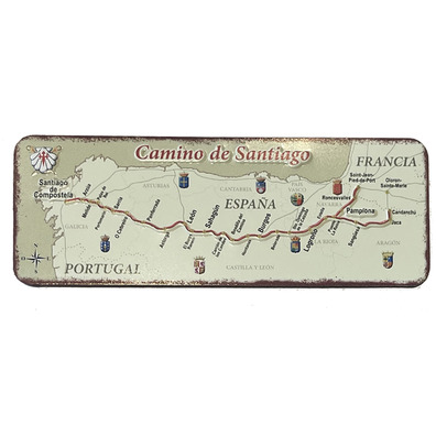 Ímã de placa retangular Camino de Santiago