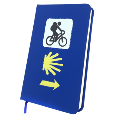 Notebook Camino de Santiago Sinal triplo com bicicleta