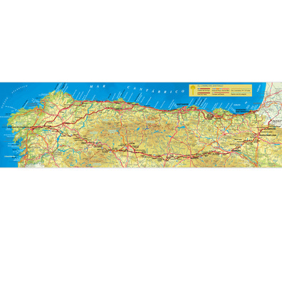 Mapa de relevo do Caminho de Santiago 78x25 cm