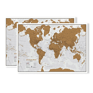 Mapa mundial para arranhar 59X84 cm.