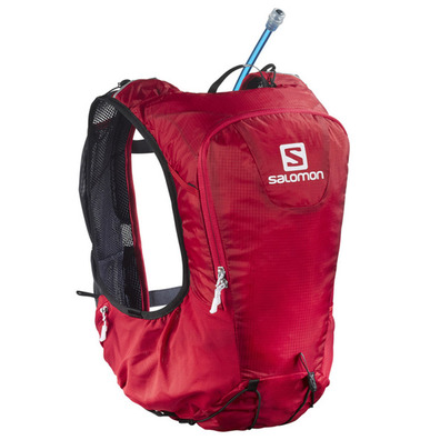 Conjunto de mochila vermelha Salomon Skin Pro 10