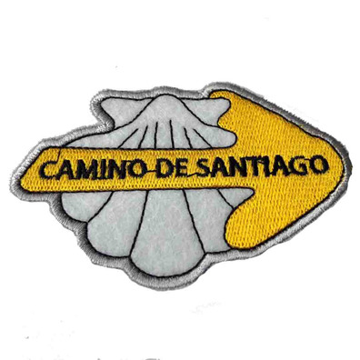 Patch shell bordado com seta Camino de Santiago