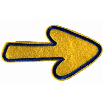 Patch de feltro pequeno com borda azul e flecha