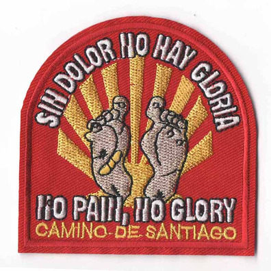 Patch bordado sem dor não há glória Caminho de Santiago