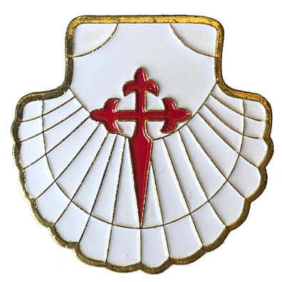 Alfinete com cruz dourada de Santiago