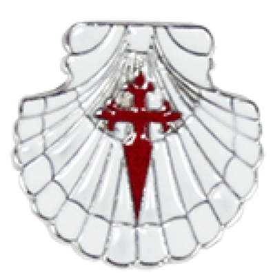 Pin Shell com Cruz de Santiago Blanco