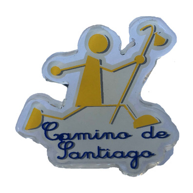 Plexiglas Pin Pilgrim Running Camino de Santiago