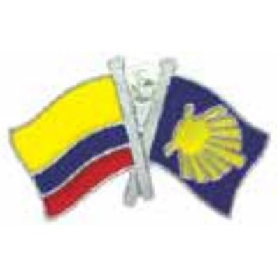 Pino de metal da bandeira Colômbia Camino de Santiago