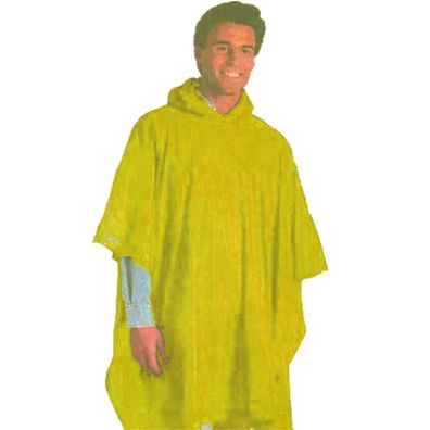 Poncho de PVC aberto lateralmente amarelo