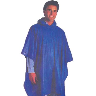 Poncho de PVC aberto lateralmente azul