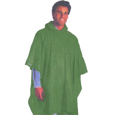 Poncho de PVC aberto lateralmente verde escuro