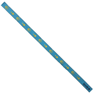 Pulseira de Tecido Setas e Estrelas Amarelas 65 Azul Celeste
