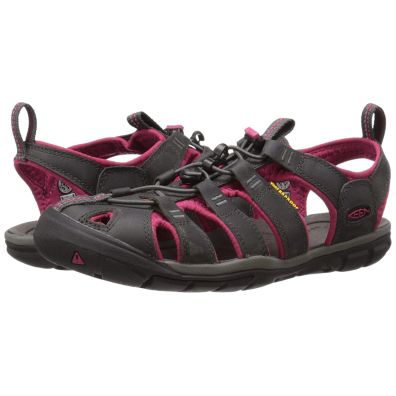 Sandalia Keen Clearwater CNX Couro Gris / Fucsia