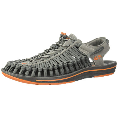 Sandalia Keen Uneek Flat Gris / Naranja
