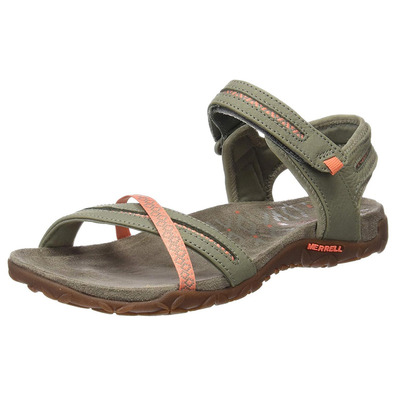 Sandalia Merrell Terran Cross II Bege / Coral