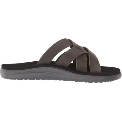 Teva Voya Slide Couro Sandália Dark Olive