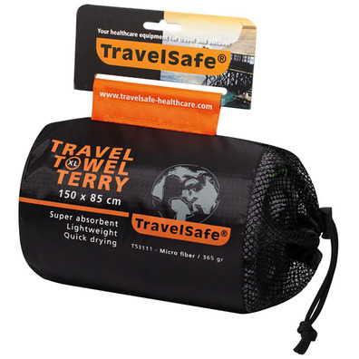 Toalha de microfibra TravelSafe Terry 150x85 cinza
