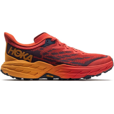 Sapato Hoka Speedgoat 5 largo vermelho/laranja